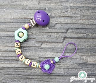 Personalisierte Schnullerkette mit Namen / Namenskette Baby